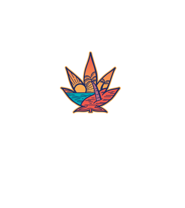 Naplemente Marijuana levél minta fekete pólón