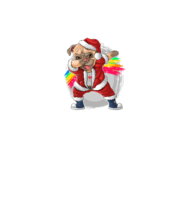 Santa Mopsz Mikulás minta fekete pólón