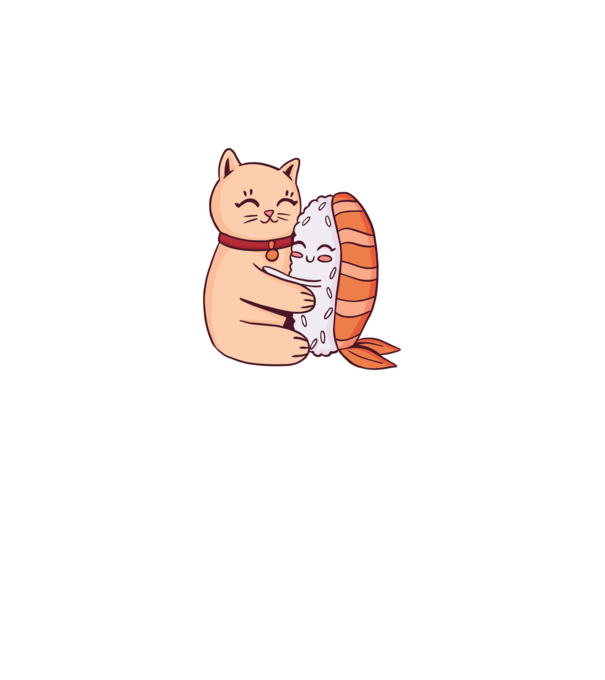 Sushi Cicával minta szürke pólón