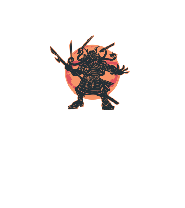 Cthulu samurai minta fekete pólón