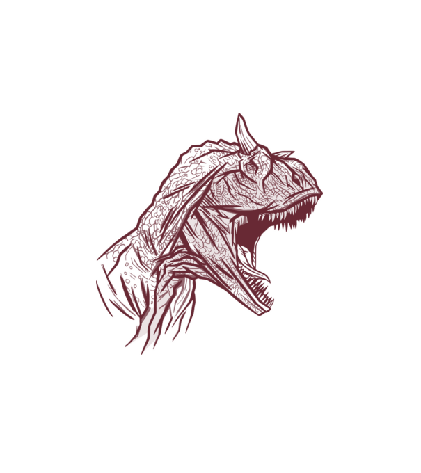 Carnotaurus minta fehér pólón
