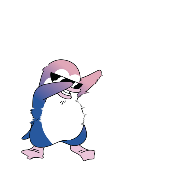 Dabbing Pingvin minta fekete pólón