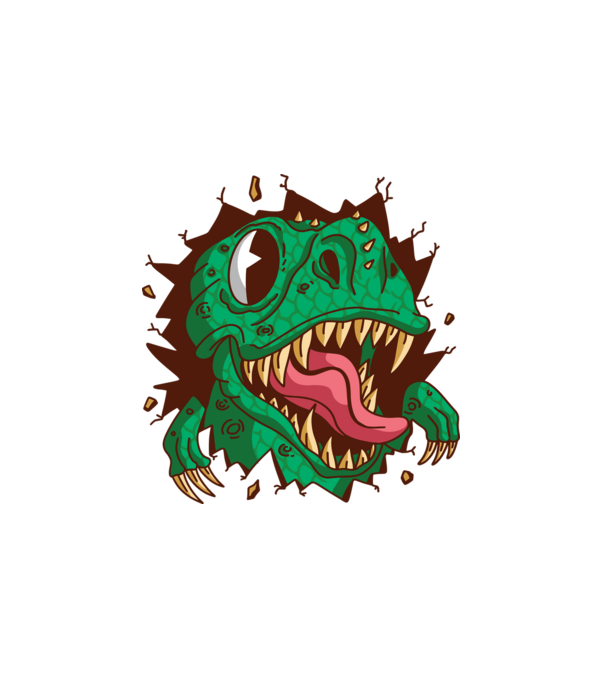 Elbukkanó trex minta fehér pólón