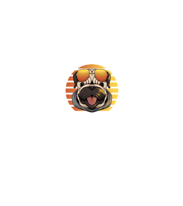 Retro mopsz minta fekete pólón
