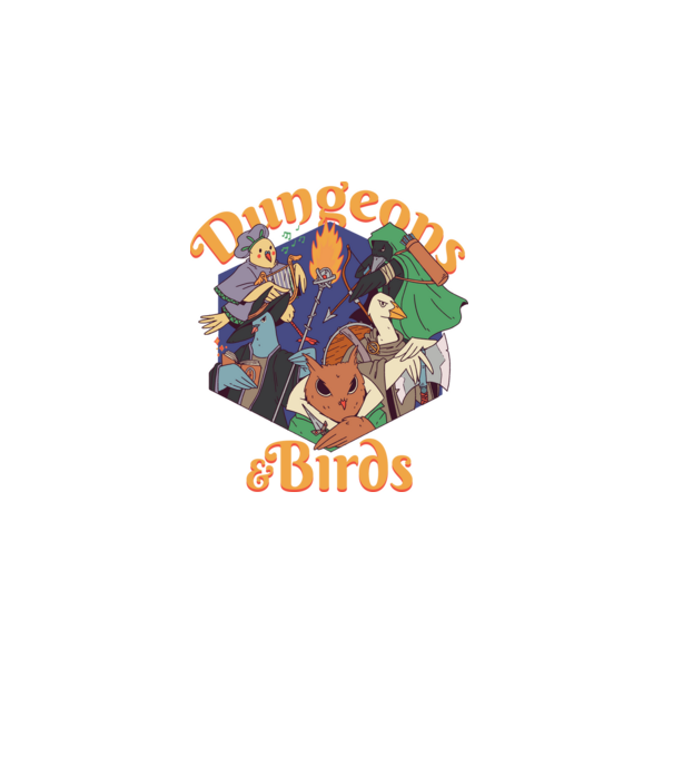 Dungeons And Birds minta sötétkék pólón
