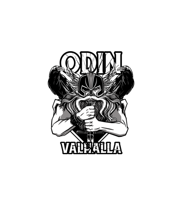 Odin Valhalla minta fehér pólón