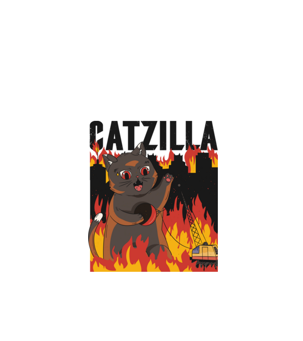 Anime Catzilla minta fehér pólón