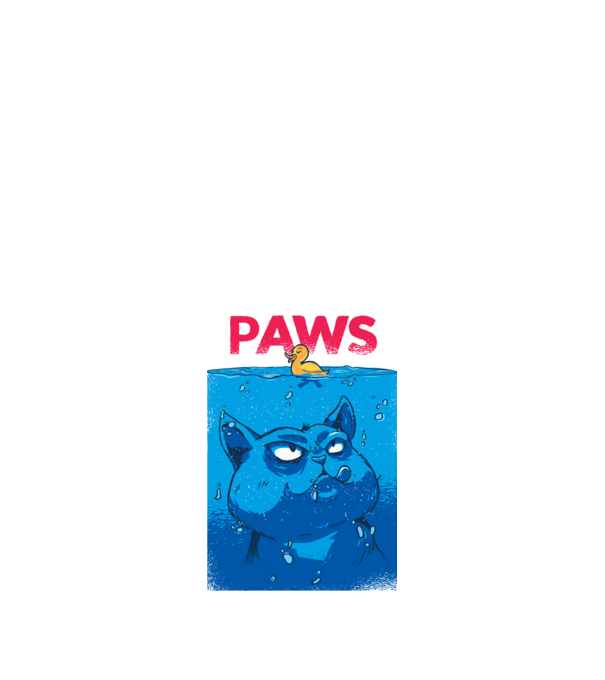 Paws Macska támadásban minta fekete pólón