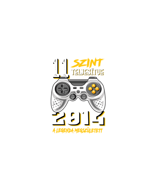 GAMER szint teljesítve 11. 2014 minta fekete pólón