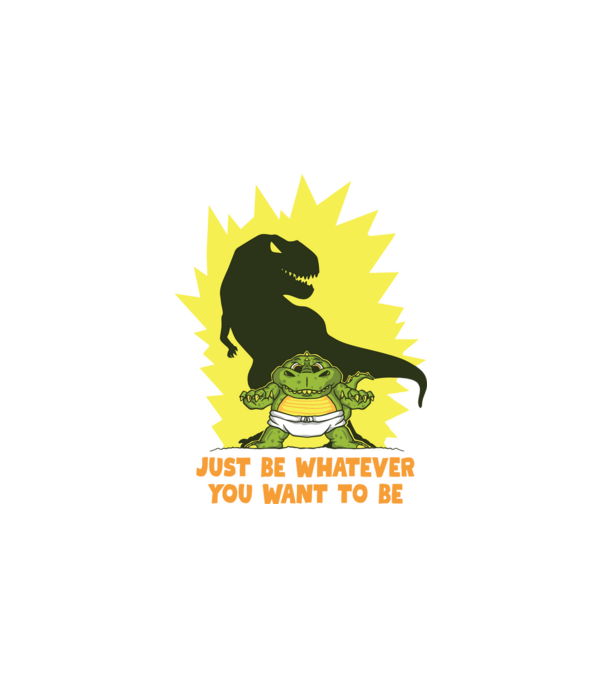 Baba TRex árnyékkal minta fehér pólón