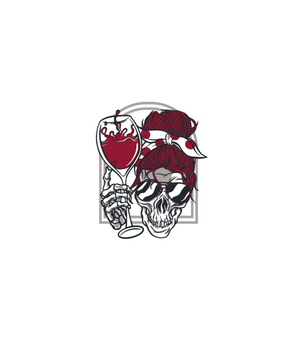 Skull Koponya minta sötétkék pólón