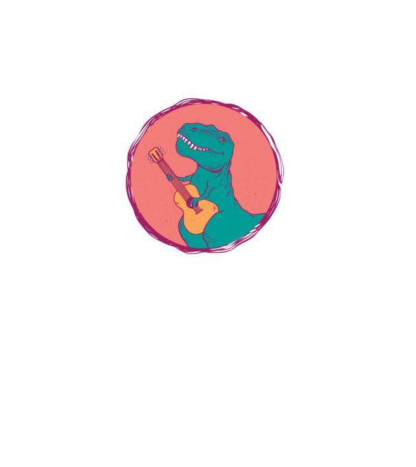 Gitáros Trex minta fekete pólón