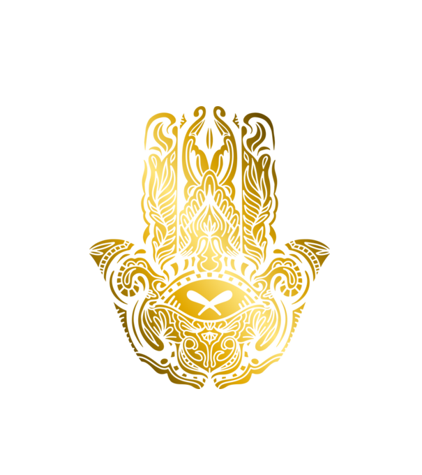 Arany Hamsa Kéz minta fehér pólón