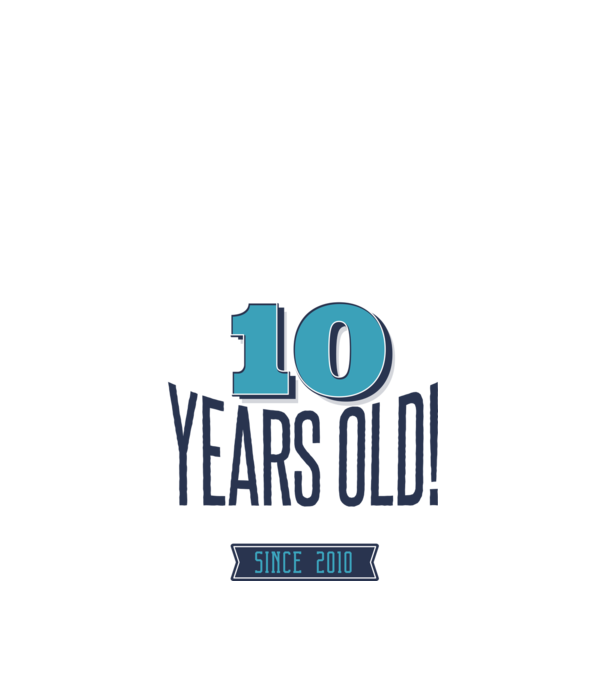 10 years old awesome since 2010 minta királykék pólón