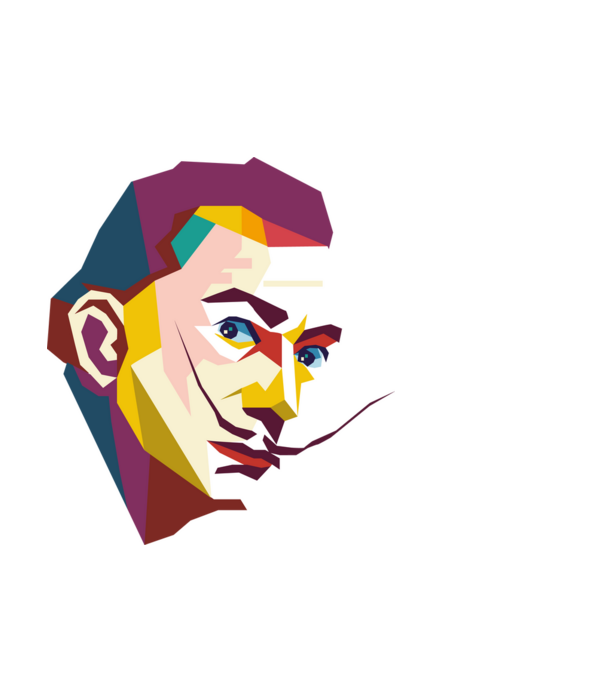 Salvador Dali absztrakt minta világoskék pólón