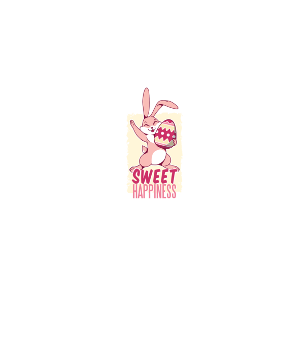 Sweet Happiness Húsvétra Nyuszis póló minta farmerkék pólón