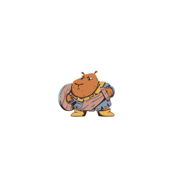 Capibara harcos minta fehér/piros pólón