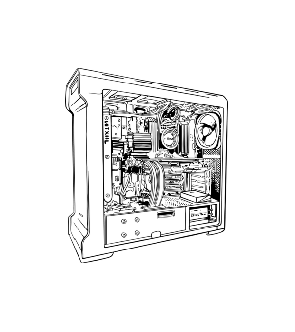 Gamer Pc minta fehér pólón