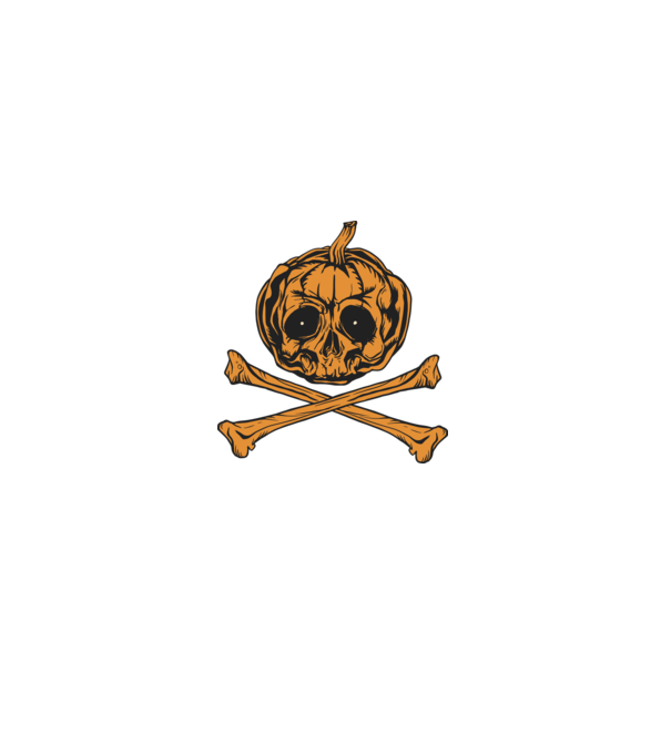 Tök Fej koponya Halloween minta fekete pólón