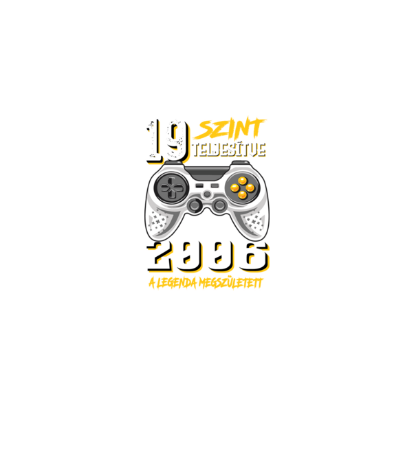 GAMER szint teljesítve 19. 2006 minta fekete pólón