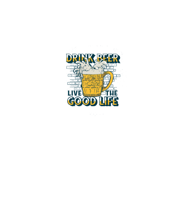 Drink Beer Live The Good Life minta szürke pólón