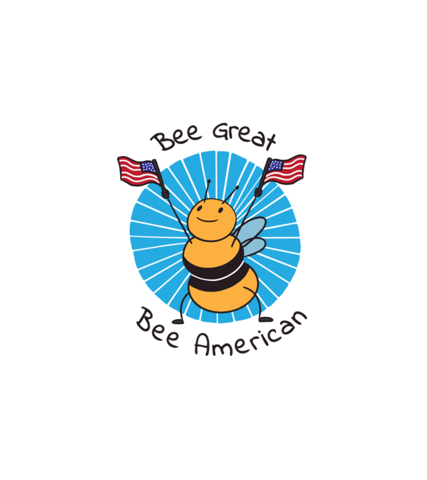Bee american minta fehér pólón