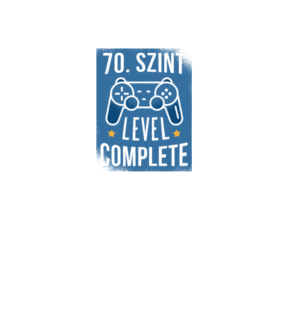 70. szint level completed minta fekete pólón