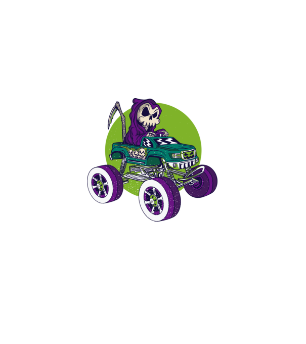 Skull Monster truck minta fekete pólón