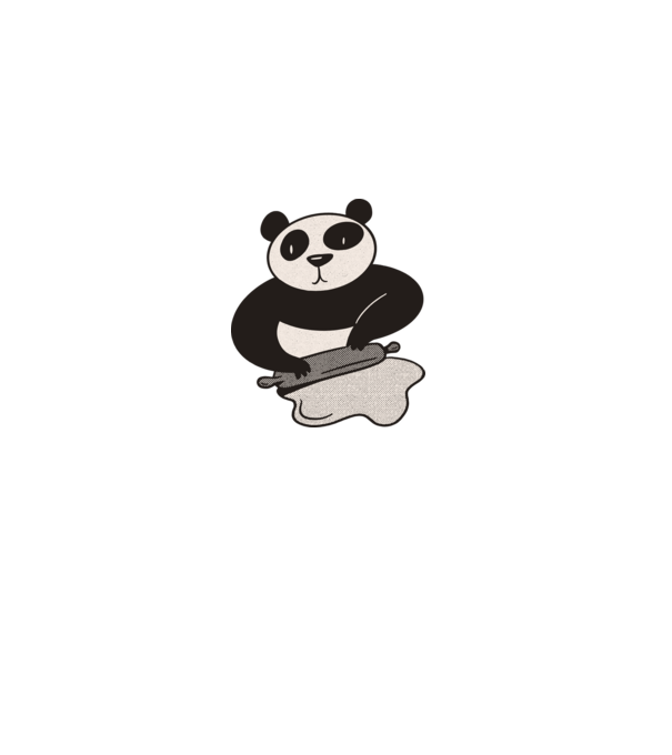 Tészta gyúró panda minta szürke pólón