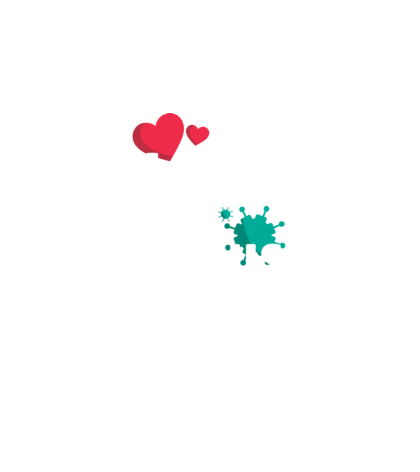 A szerelmet terjeszd ne a vírust minta fekete pólón