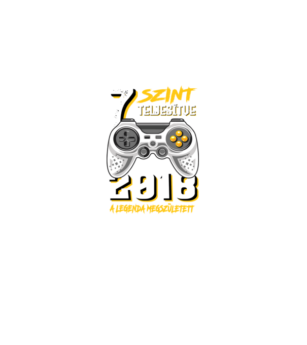 GAMER szint teljesítve 7. 2018 minta fekete pólón