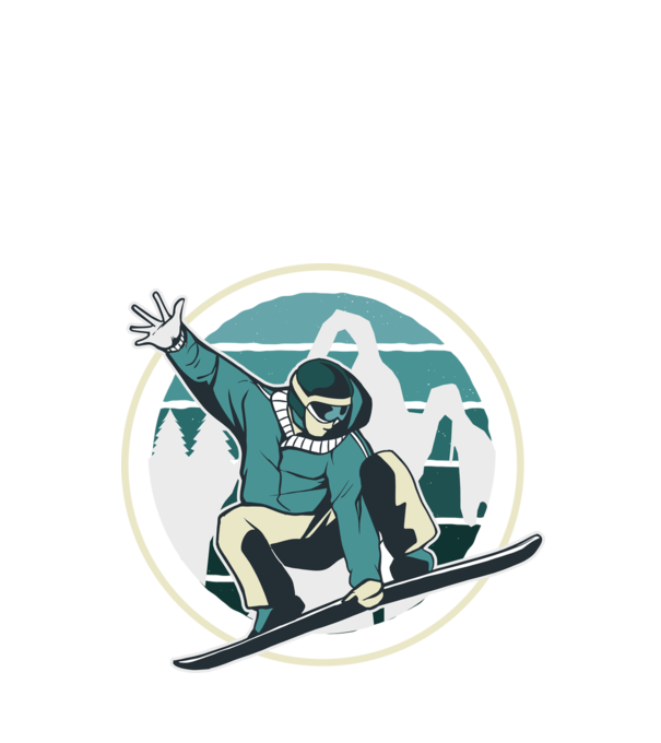 Snowboard ugrás minta fekete pólón