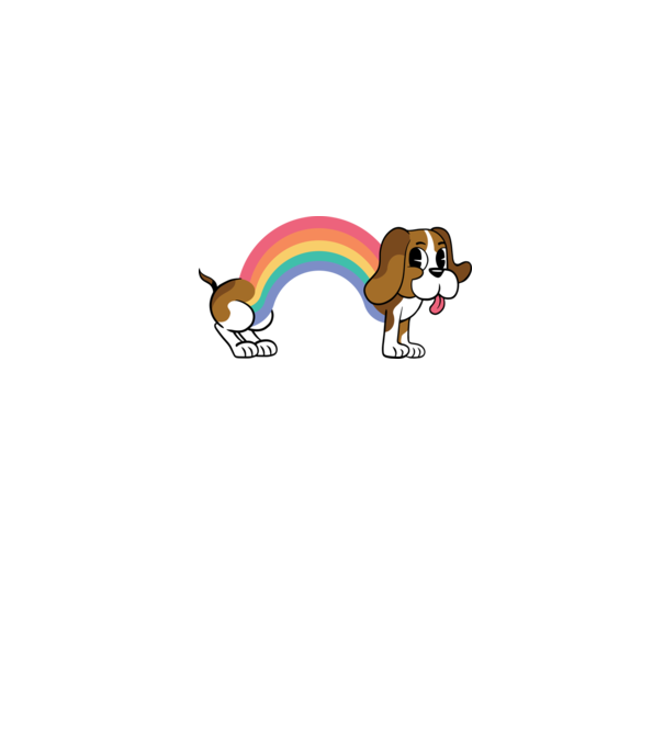 Beagle Szivárvány minta szürke pólón