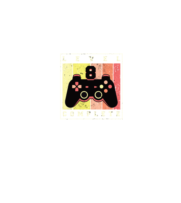 Level 8 Complete Szülinapra póló minta farmerkék pólón