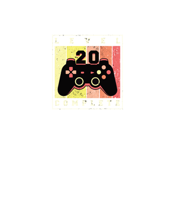 Level 20 Complete Szülinapra póló minta fekete pólón
