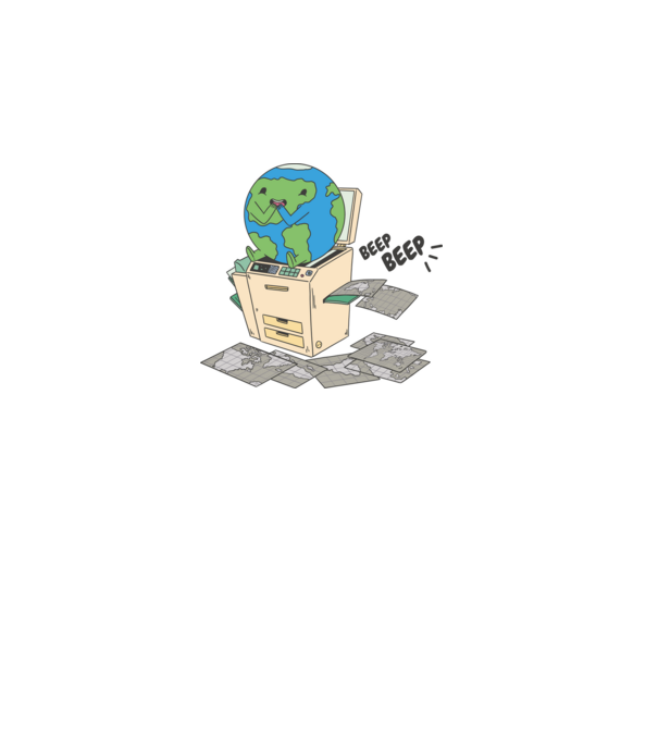 Earth Planet Scanner minta szürke pólón
