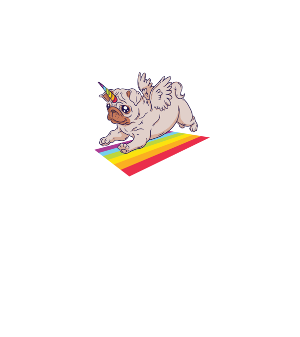 Pugicorn - mopsz unikornis minta sötétkék pólón