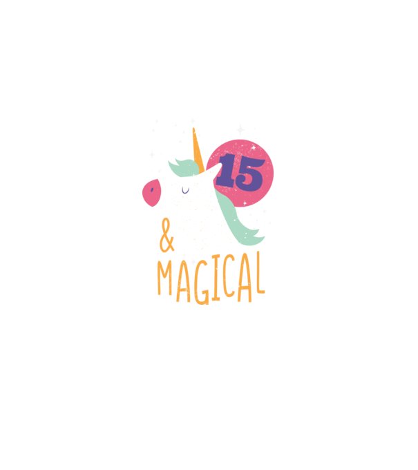 I'm 15 and Magical Unikornis minta fekete pólón