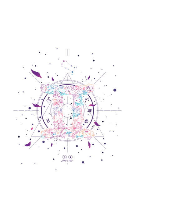 Ikrek Csillagjegy Horoszkóp - Gemini Zodiac minta fekete pólón