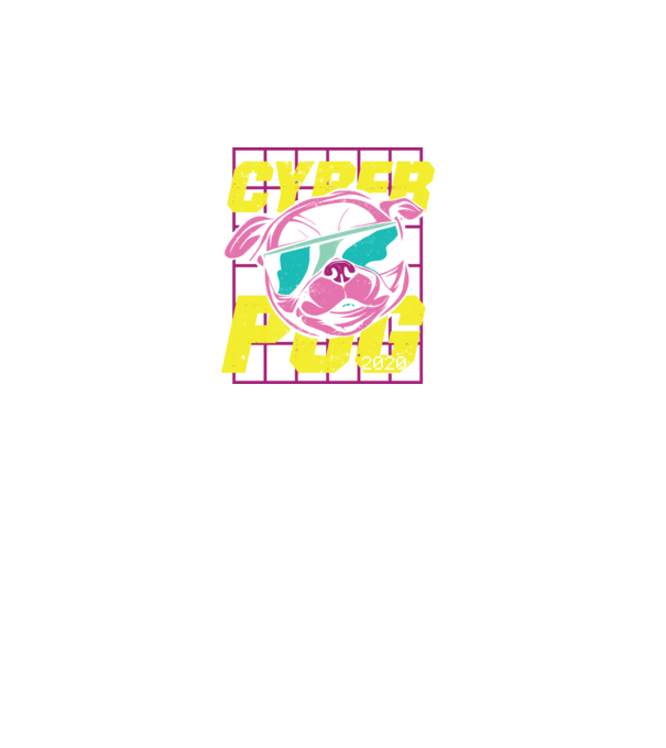 Cyber Pug Mopsz minta türkiz pólón