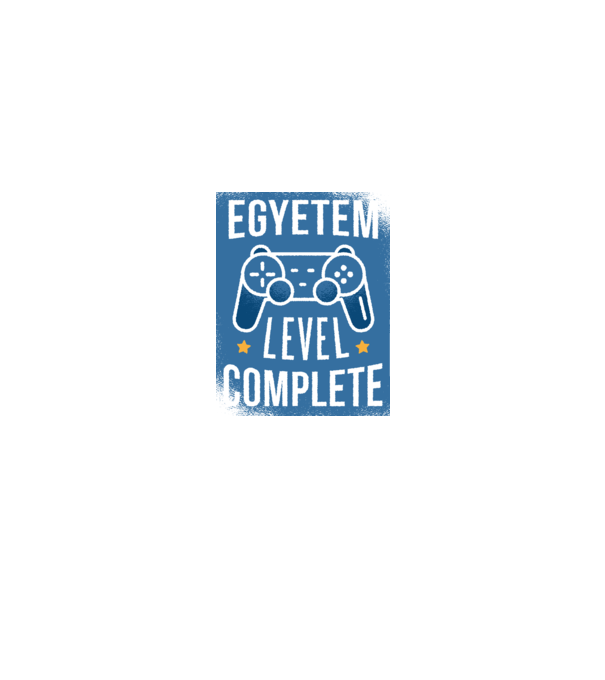 Egyetem level completed minta fekete pólón