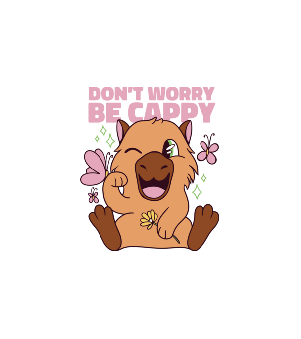 Boldog Capybara - Don't worry be cappy minta fehér pólón