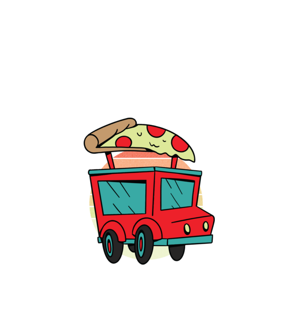 Pizza Truck minta almazöld pólón