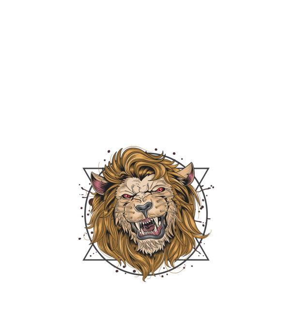 angry lion minta fekete pólón