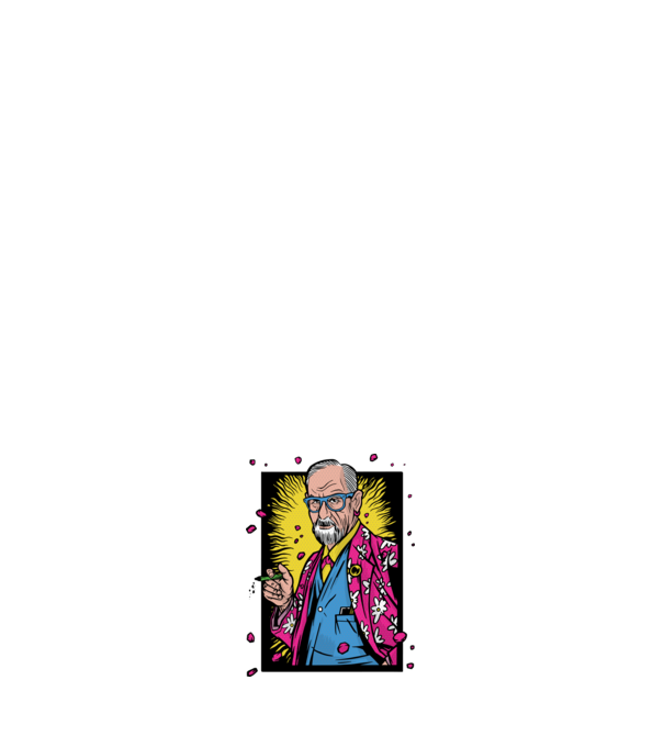 Sigmund Freud Filozófus minta fehér pólón