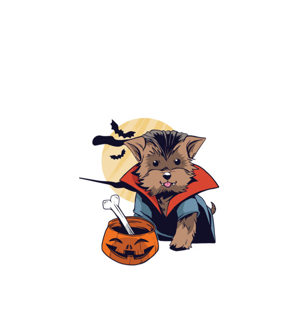 Vámpír Yorkie Halloween minta türkiz pólón