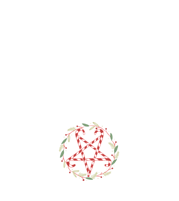 Karácsonyi Pentagram minta fehér pólón