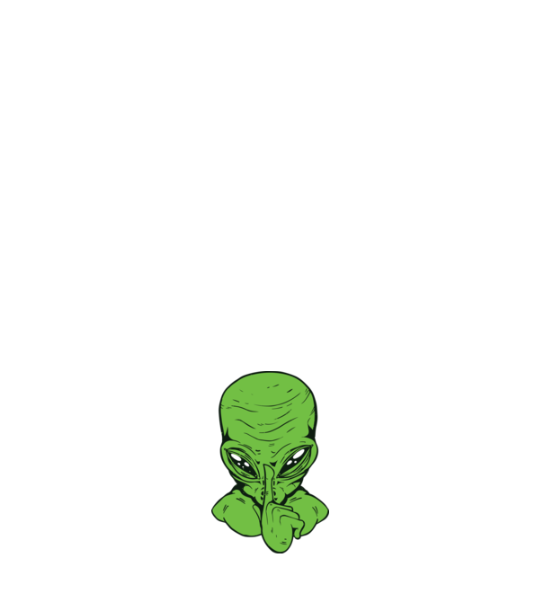 Alien Psszt minta fehér pólón