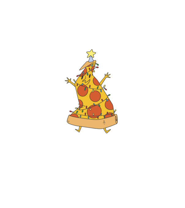 Pizza Karácsonyfa minta sötétkék pólón