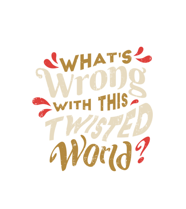 Twisted World minta fehér pólón